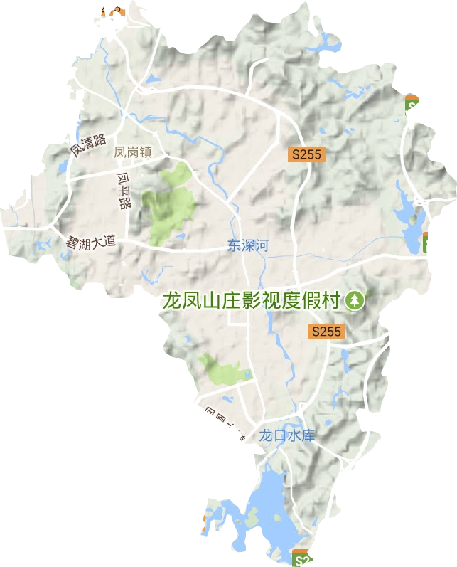 凤岗镇高清地形地图