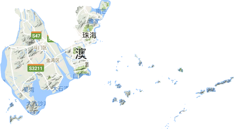珠海地形地势地图图片