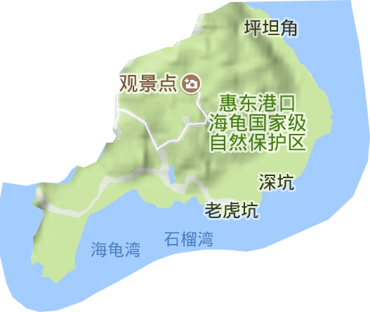 惠东县港口海龟湾自然保护区高清地形地图