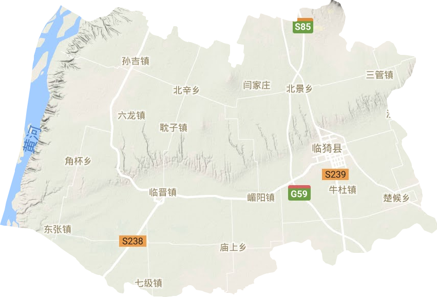 临猗县高清地形地图