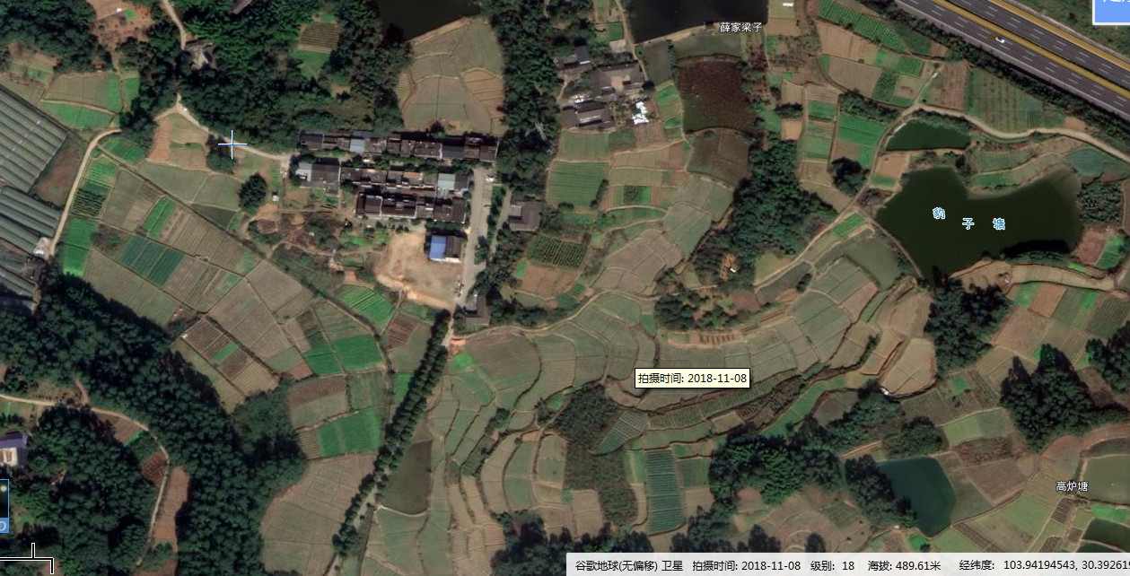 谷歌卫星地图高清2019村庄(四川成都新津村庄)